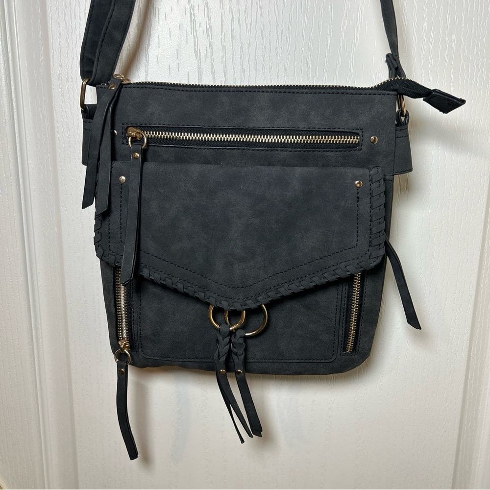 VR NYC O-Ring Puller Flap Over Messenger Shoulder/ crossbody Bag/purse Blue